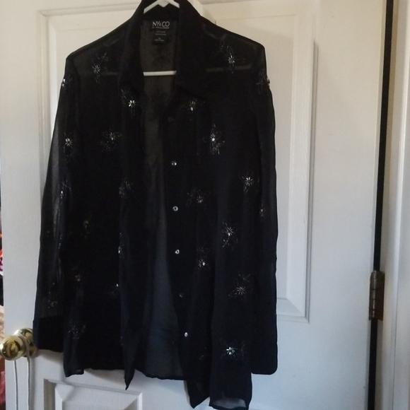 NY & CO Black Shirt, sz XL - Picture 4 of 7